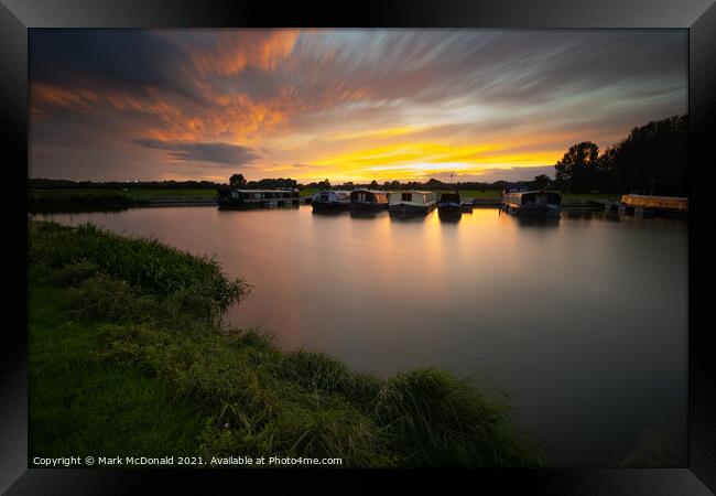 Sunset on the Canal Framed Print by Mark McDonald