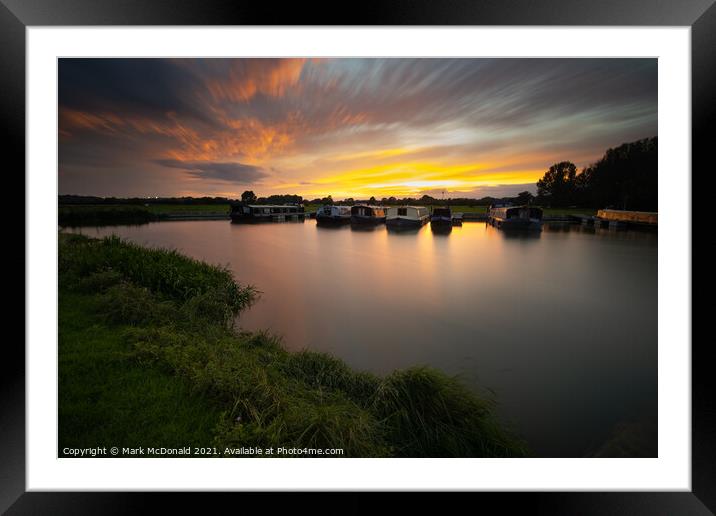 Sunset on the Canal Framed Mounted Print by Mark McDonald