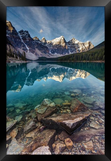 The Majestic Moraine Lake Framed Print by Pierre Leclerc Photography