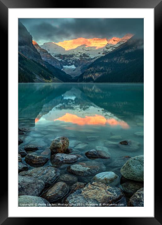 Dramatic Sunrise at Lake Louise Framed Mounted Print by Pierre Leclerc Photography