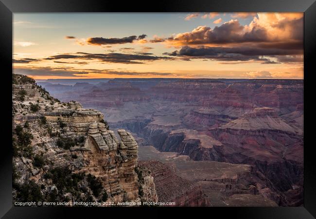 Canyon Sunset Tranquility Framed Print by Pierre Leclerc Photography