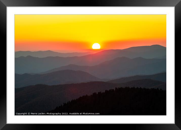 Sunset in the Great Smoky Mountains  Framed Mounted Print by Pierre Leclerc Photography