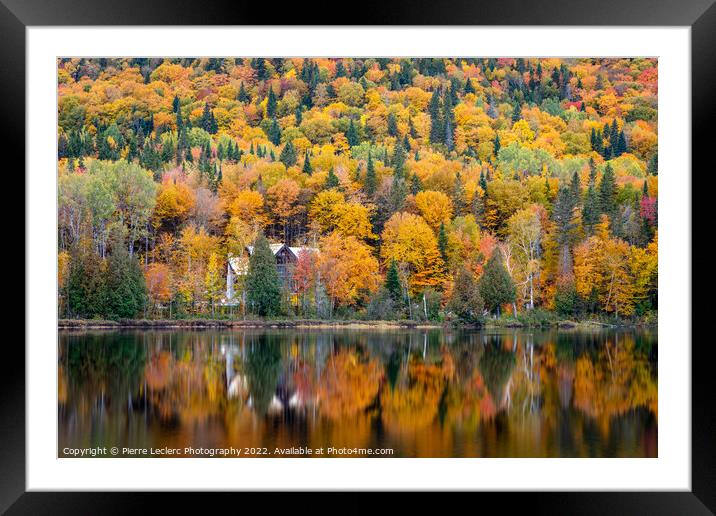 Cabin at the Lake in Autumn Framed Mounted Print by Pierre Leclerc Photography