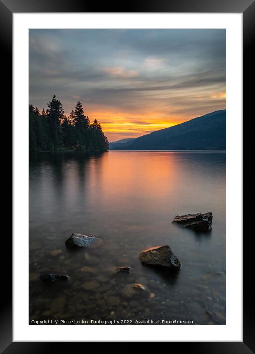 Lake Shoreline Sunset Framed Mounted Print by Pierre Leclerc Photography