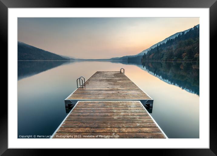 A swimming platform extending onto a calm Cultus Lake Framed Mounted Print by Pierre Leclerc Photography