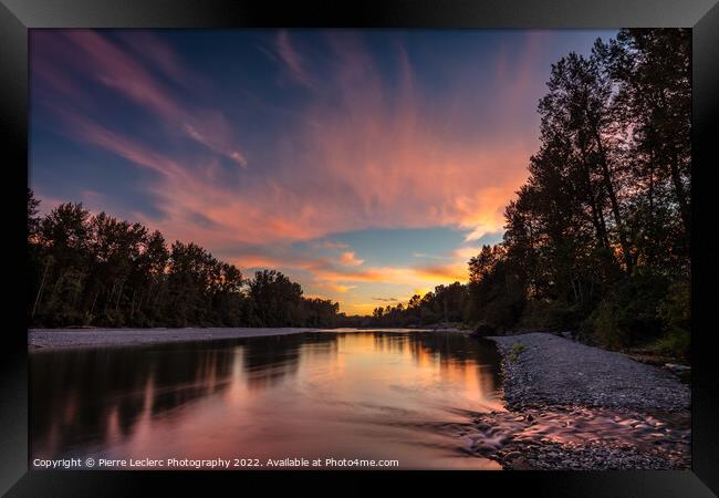 Colorful Sunset Sky from the Vedder River Framed Print by Pierre Leclerc Photography