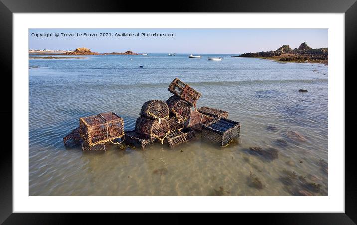 Crab Fishing Pots Framed Mounted Print by Trevor Le Feuvre