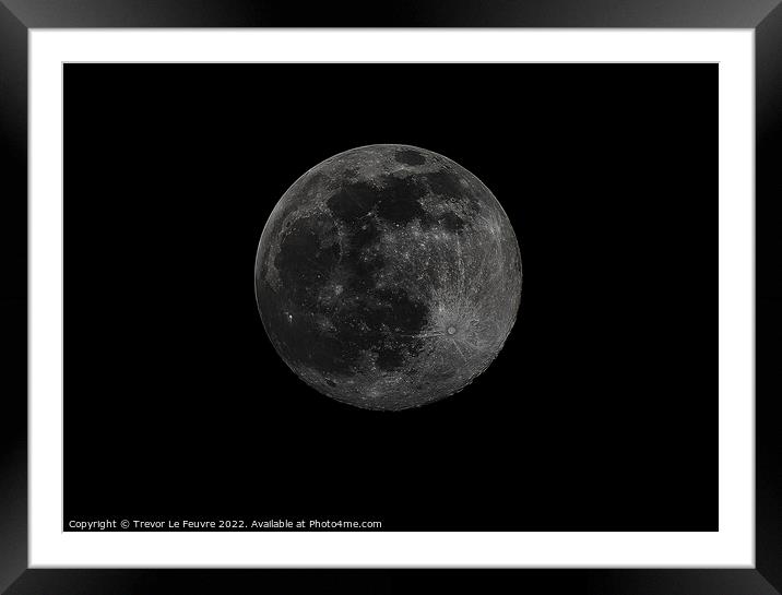 Death Star Moon Framed Mounted Print by Trevor Le Feuvre