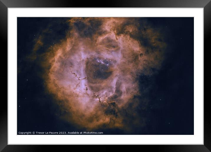 Rosette Nebula Framed Mounted Print by Trevor Le Feuvre
