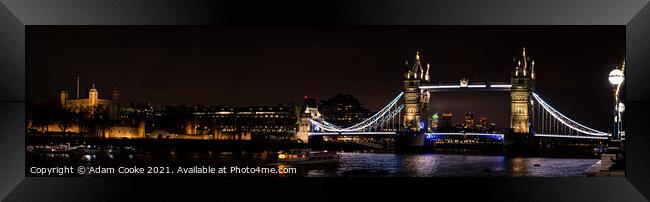 Tower of London | Tower Bridge | By Night Framed Print by Adam Cooke