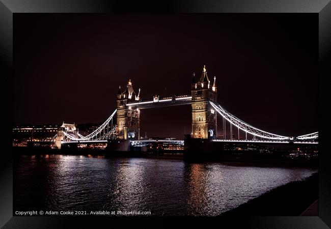 Tower Bridge | London | By Night Framed Print by Adam Cooke