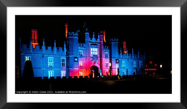 Hampton Court Palace | By Night Framed Mounted Print by Adam Cooke