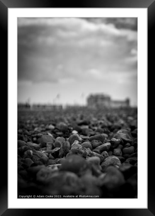 Worthing Pier | Pebbled Beach Framed Mounted Print by Adam Cooke