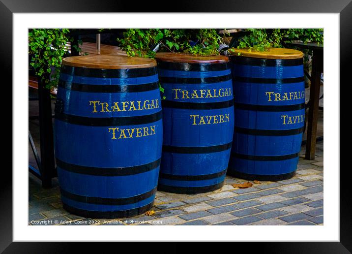 Trafalgar Tavern Barrels Framed Mounted Print by Adam Cooke