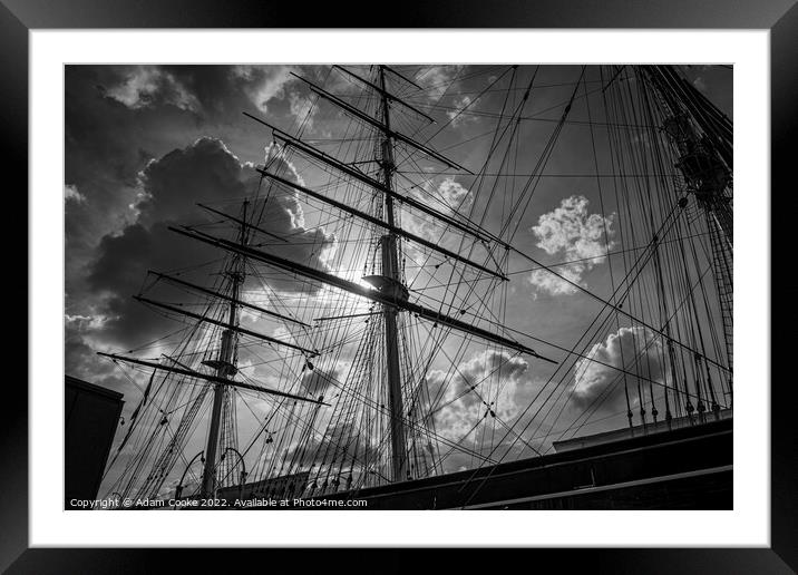 Cutty Sark Ship Framed Mounted Print by Adam Cooke