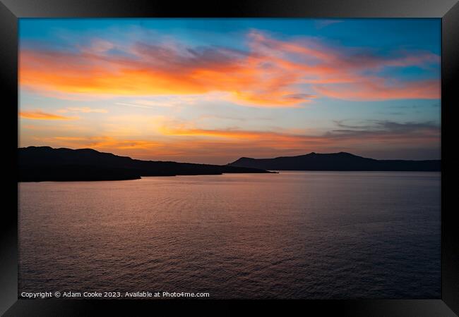 Sunset | Santorini | Greece Framed Print by Adam Cooke