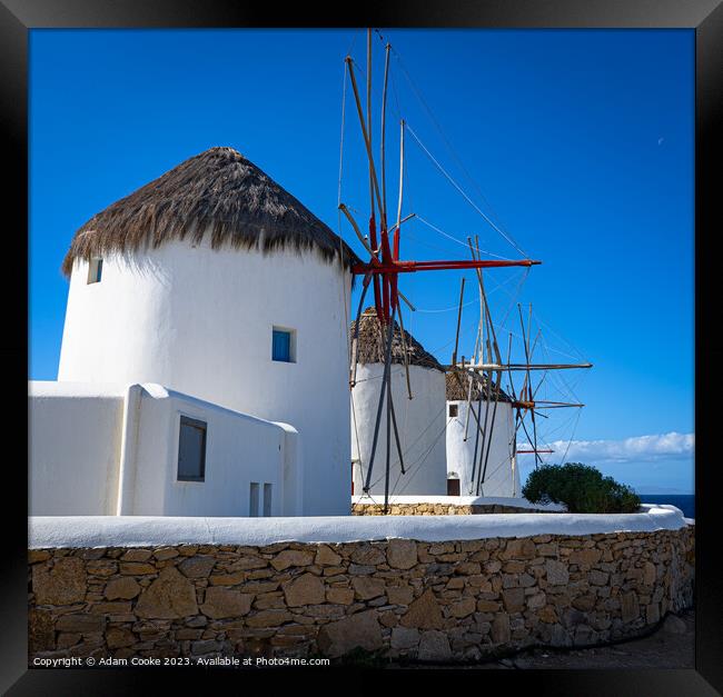 The Windmills of Mykonos | Greece Framed Print by Adam Cooke