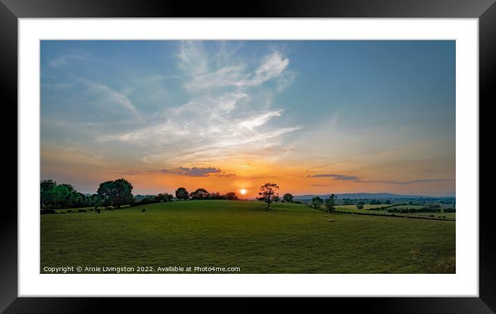 Sunset Tullyneil Sixmilecross Framed Mounted Print by Arnie Livingston