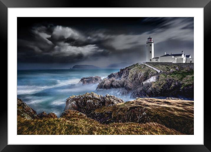 Fanad head Lighthouse storm Framed Mounted Print by Arnie Livingston