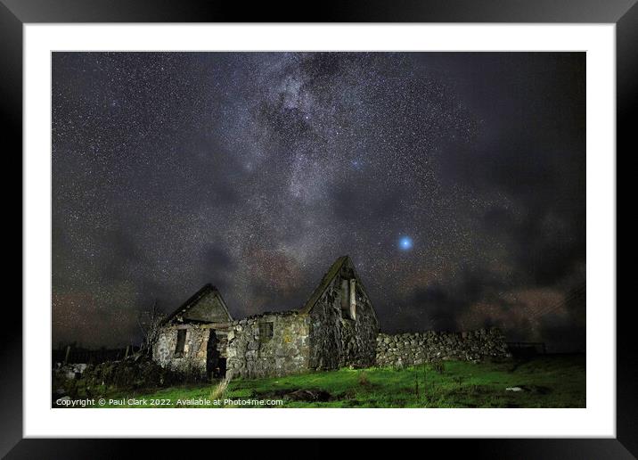 Derelict Croft under the Stars Framed Mounted Print by Paul Clark