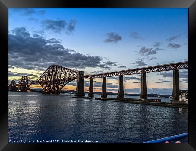 Sunset over the Forth  Framed Print by Lauren MacDonald