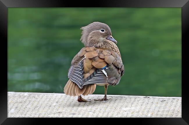 Female Mandarin Duck Framed Print by Ste Jones