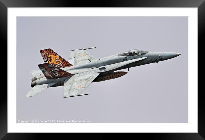 Spanish Air Force Boeing F/A-18 Hornet Fighter Aircraft Framed Mounted Print by Ste Jones