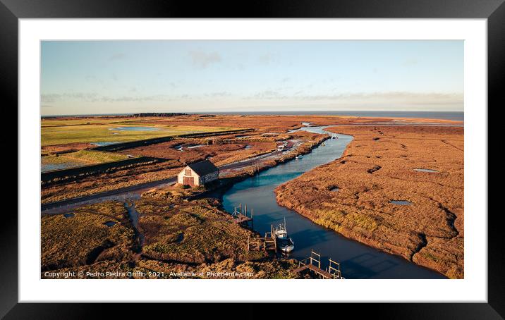 Thornham Staithe with the Coal barn Framed Mounted Print by Pedro 