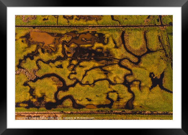 Abstract Salt Marsh in Brancaster Framed Mounted Print by Pedro 