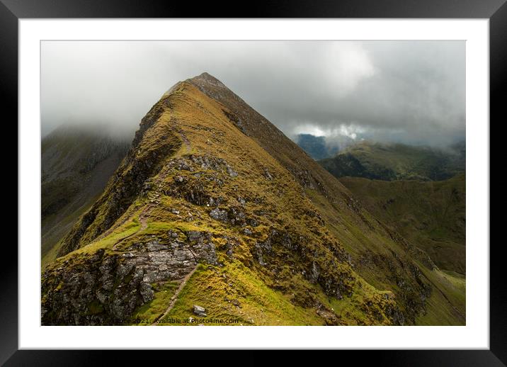 Sgurr an Lubhair and the Devil's Ridge in the Mamores Framed Mounted Print by Mike Farrance