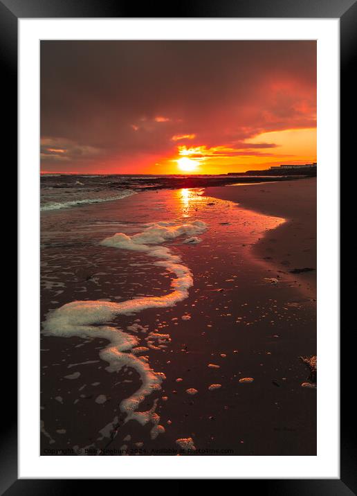 Newbiggin Beach Sunrise Framed Mounted Print by Bear Newbury