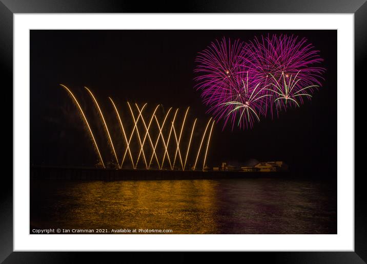 Fireworks over North Pier Blackpool  Framed Mounted Print by Ian Cramman