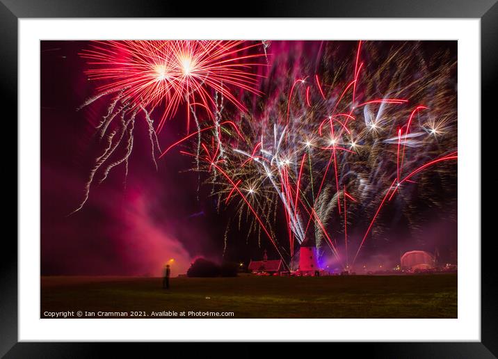 Fireworks over Lytham Windmill Framed Mounted Print by Ian Cramman