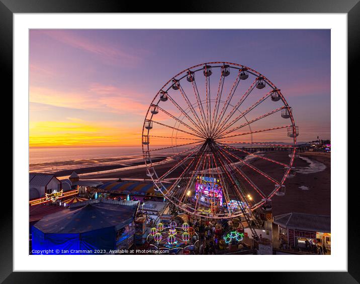 Ferris Wheel at Sunset Framed Mounted Print by Ian Cramman