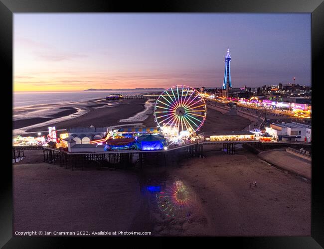 Blackpool Central Pier at Sunset Framed Print by Ian Cramman