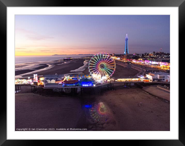 Blackpool Central Pier at Sunset Framed Mounted Print by Ian Cramman