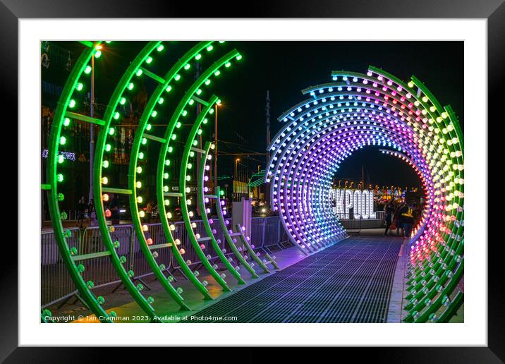 Spiro Light Tunnel  at Blackpool  Framed Mounted Print by Ian Cramman