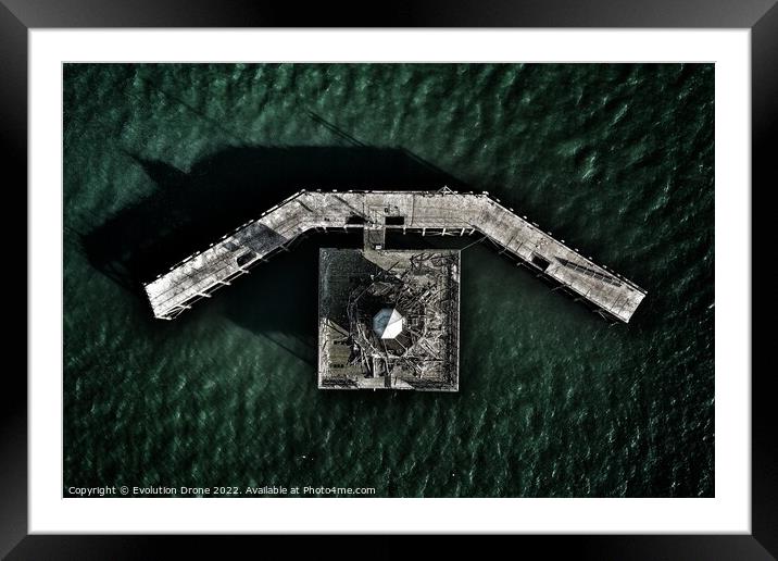 Herne Bay Pier Head Framed Mounted Print by Evolution Drone