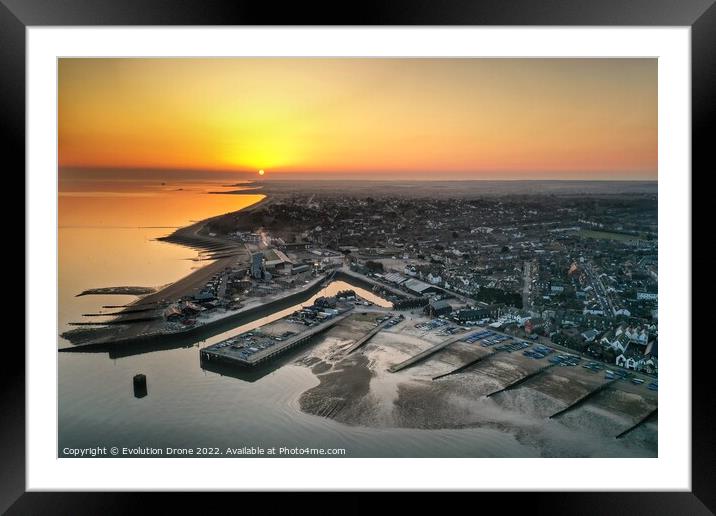 Harbour Sunrise 3:2 Framed Mounted Print by Evolution Drone