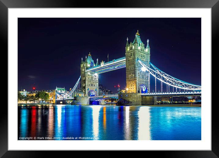 Tower Bridge at night Framed Mounted Print by Mark Dillen