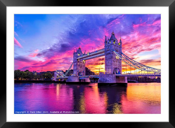 Tower Bridge Sunrise London  Framed Mounted Print by Mark Dillen