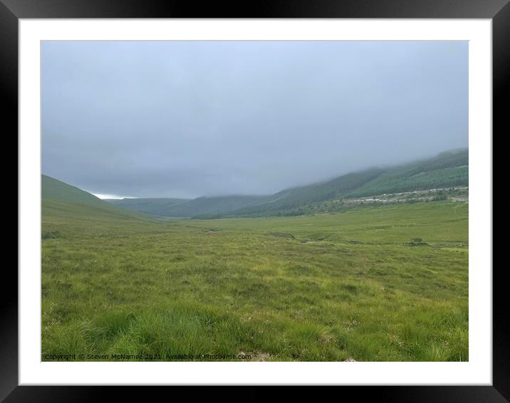 Mountains Framed Mounted Print by Steven McNamee