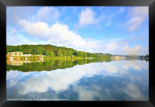 Truro River Reflections Framed Print by Roy Curtis