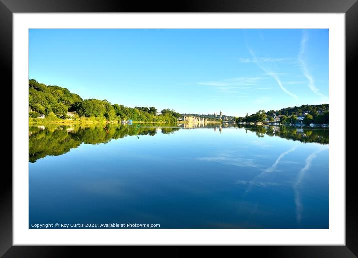 Truro River Reflections Framed Mounted Print by Roy Curtis