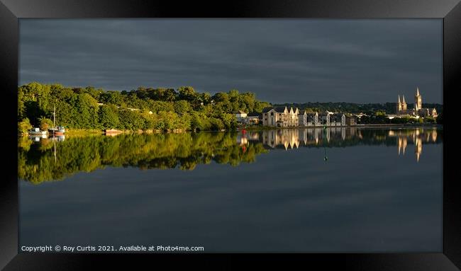 Truro River Reflections Framed Print by Roy Curtis