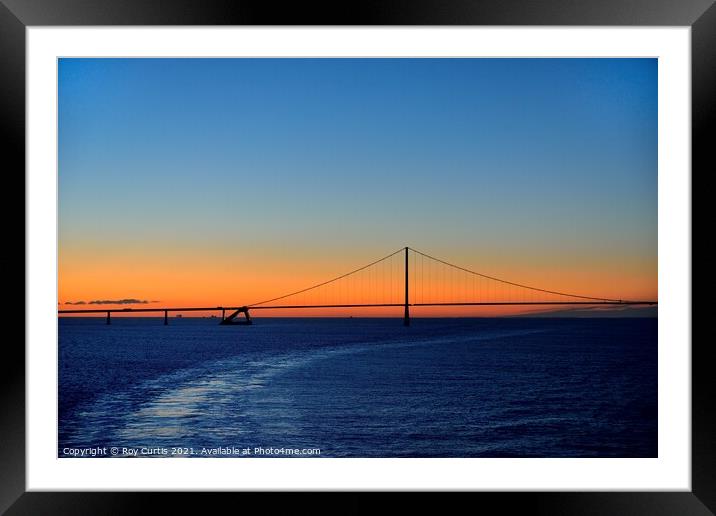 The Storbaelt Bridge after Sunset Framed Mounted Print by Roy Curtis