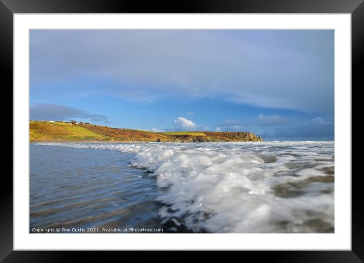 Carne Beach Surf Framed Mounted Print by Roy Curtis