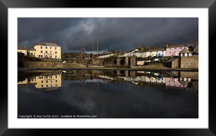 Charlestown Stormy Day Reflection. Framed Mounted Print by Roy Curtis