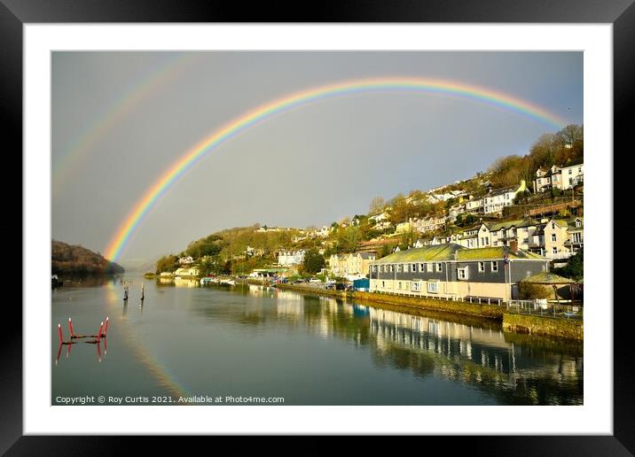 Looe River Rainbow 1 Framed Mounted Print by Roy Curtis