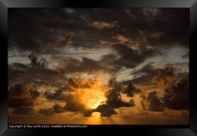 Sunset at Sea Framed Print by Roy Curtis